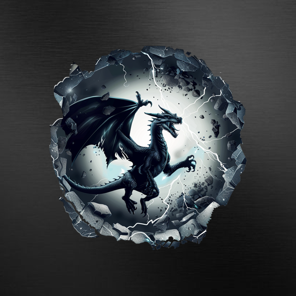 Наклейка дракон 3D оракал для авто 15x15 см