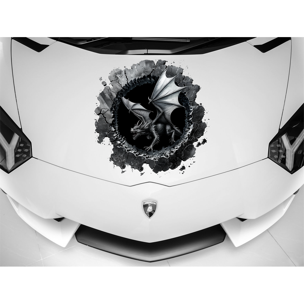 Оракал наклейка дракон 3D ефект 50x50 см для машини