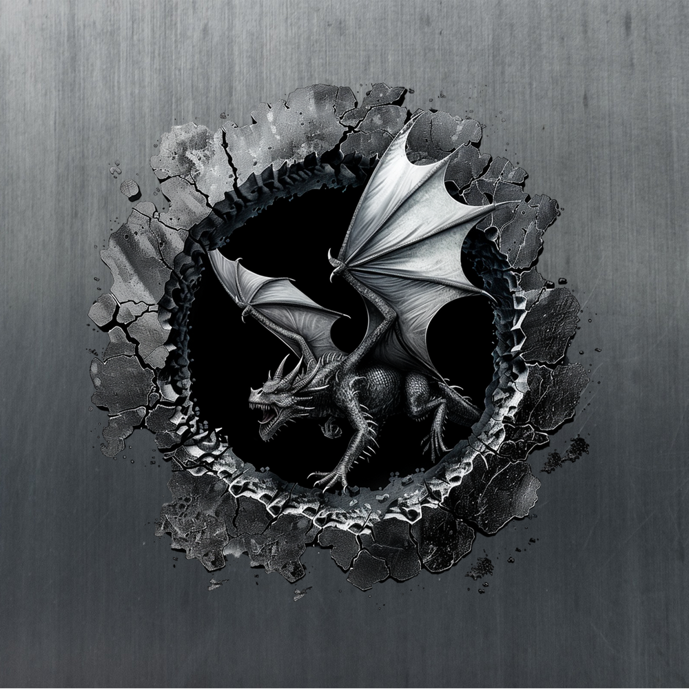 Наклейка оракав із драконом 3D для авто 15x15 см