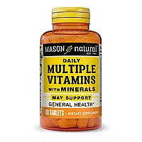 Мультивітаміни та мінерали на кожен день, Daily Multiple Vitamins With Minerals, Mason Natural, 60 таблеток