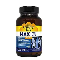 Мультивитамины и Минералы для Мужчин без железа, Max for Men Iron Free, Country Life, 60 таблеток