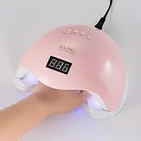 Лампа для маникюра Nail Lamp SUN 5 для покрытия ногтей гель лаком, гелем 48W UV/LED Pink