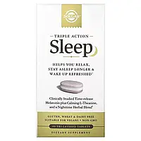 Здоровый сон, замедленное тройное действие, Sleep, Triple Action, Solgar, 60 таблеток