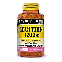 Лецитин 1200мг, Lecithin, Mason Natural, 100 гелевых капсул