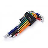 Набір з 9 різнокольорових шестигранних ключів Kraft&Dele KD11931, фото 5