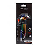 Набір з 9 різнокольорових шестигранних ключів Kraft&Dele KD11931, фото 6