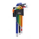 Набір з 9 різнокольорових шестигранних ключів Kraft&Dele KD11931, фото 8