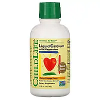 Жидкий Кальций и Магний для Детей со Вкусом Апельсина, Calcium with Magnesium, ChildLife, 473 мл