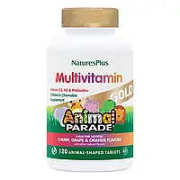 Мультивитамины для Детей, Вкус Ассорти, Animal Parade Gold, Natures Plus, 120 жевательных таблеток