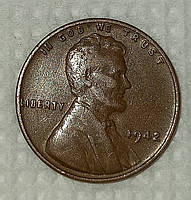 Монета "1 цент" 1942 года, Линкольн, США, VF-XF.