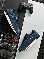 Кроссовки мужская Reebok Classic Dark Blue White синие повседневные замшевые кроссовки рибок