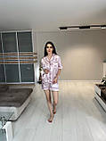 Сатиновий домашній костюм сорочка і шорти жіноча піжама Victoria's Secret Fellix, фото 6