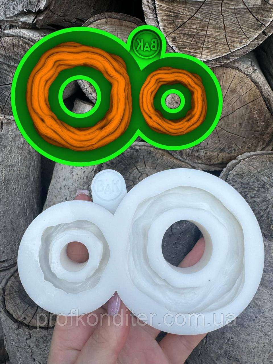 Ексклюзив. Силіконовий молд для шоколаду, мастіки, карамелі та ін "Два гнізда", фото 1