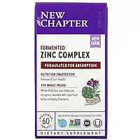 Натуральный пищевой комплекс с цинком, Zinc Food Complex, New Chapter, 60 таблеток