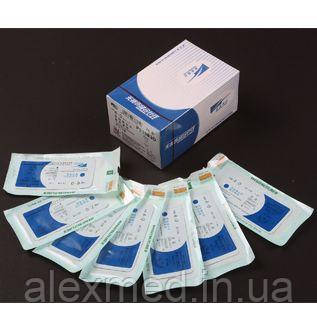 Поліпропілен WEGO 0, нитка 75 см, дві прямі колючі голки по 70 мм, фото 1