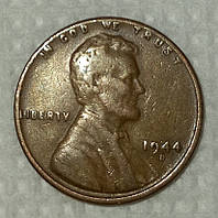 Монета "1 цент" 1944 года, Линкольн, США, VF-XF.