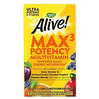 Мультивитамины с железом, Alive! Max3 Daily, Nature's Way, 90 таблеток