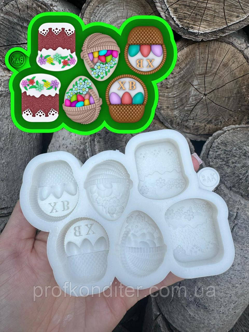 Ексклюзив. Силіконовий молд для шоколаду, мастіки, карамелі та ін "Цукерки - Великдень", фото 1