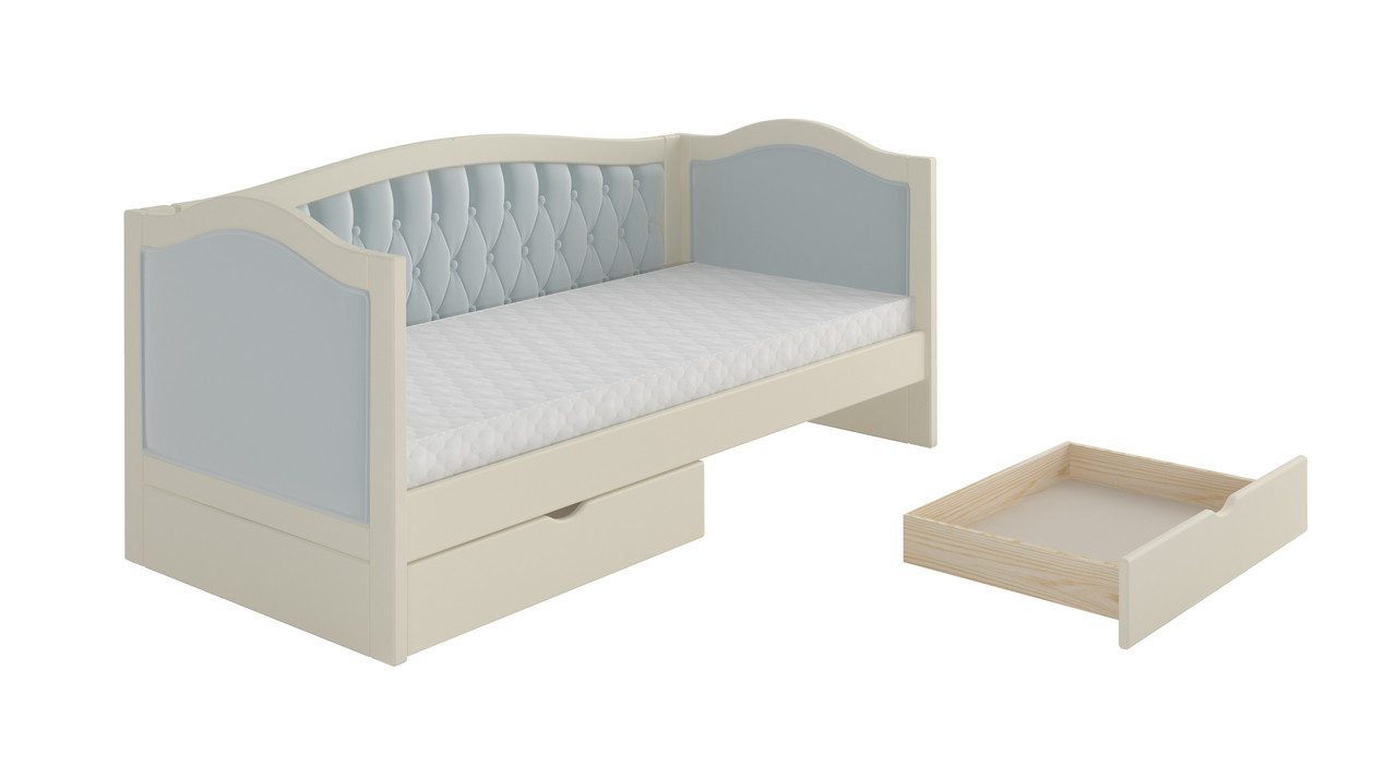 Ліжко дитяче з м'якою спинкою ТОСКАН + Artwood, колір білий