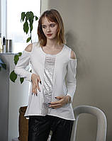 Туника для беременных нарядная Pregnant Style Helga 46 белая