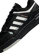 Чоловічі кросівки Adidas Originals Drop Step Black Адідас Дроп Степ чорні шкіряні демісезонні, фото 4