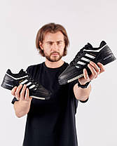 Чоловічі кросівки Adidas Originals Drop Step Black Адідас Дроп Степ чорні шкіряні демісезонні, фото 3