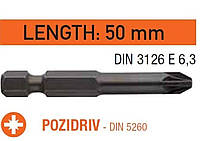 Насадка викруткова USH Industry : Pozidriv PZ1 x 50 мм. подовжена, Уп. 10 шт. Shvidko - Порадуй Себя