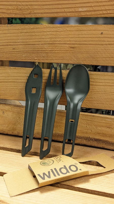 Набір столовий Ніж, Ложка, Виделка Оливка WILDO OCYS (OUTDOOR CUTLERY SET) OLIV (14627101) (3221) e11p10