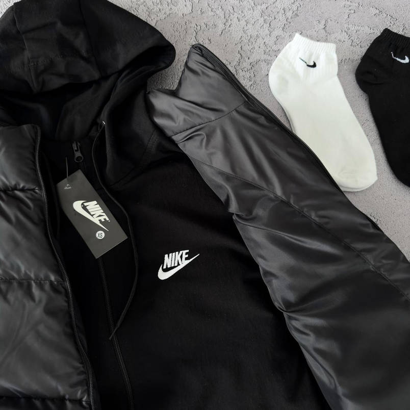 Чоловічий спортивний костюм Nike на весну осінь комплекти стильні модні для хлопців чоловіків Худі Жилет Штани, фото 4