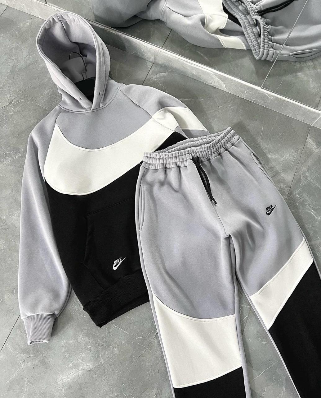 Спортивный костюм Nike мужской комплект повседневный стильный модный худи-штаны костюм весна-осень L Худі, Вшитий, M
