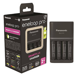 Panasonic Зарядний пристрій Smart-Quick Charger + Акумулятор Eneloop Pro NI-MH AA 2500 мАг, 4 шт.