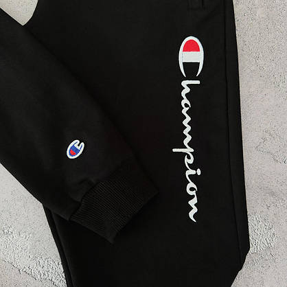 Спортивный костюм мужской черный Champion весна-осень костюм с капюшоном на молнии повседневный для парней, фото 5