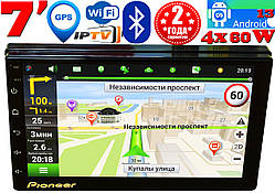 NEW! Автомагнітола Pioneer PI904 GPS, екстракт 7', 2DIN, Android13, 4/32 GB,WIFI, FM, BT навігація КОРЕЯ