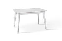 Білий стильний розкладний кухонний обідній стіл у вітальню або на кухню в сучасному стилі з МДФ 120*75 см Модерн