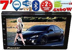 NEW! Автомагнітола Pioneer 7HD GPS, екран 7', 2DIN, Android13, 4/32GB,WIFI, FM, BT-навігація КОРЕЯ
