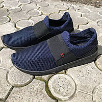 Мужские кроссовки из сетки 45 размер. Летние кроссовки сетка, обувь для бега. Модель 44252. Цвет: синий