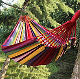 Гамак для відпочинку 100 Х 200 см ART-6012 підвісний тканинний гамак веселка., фото 4