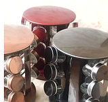 Набір для спецій кругла підставка 12 баночок 3 кольори BN-142-9, фото 6