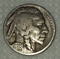 Монета "5 центів" 1935 року, Індіанець, США, VF+