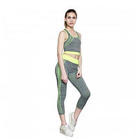 Костюм для йоги и фитнеса Yoga Sets топ и лосины Green Gray One Size ART-0153