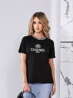 Жіноча стильна футболка з принтом тканина: котон Мод. 3535