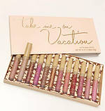 Набір матової рідкої помади KYLIE VACATION 8648 (бежевий 12 шт. у пакованні), фото 4