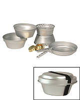Набор посуды тактический Mil-Tec Алюминиевая С горелкой KOCH-SET ALU (2 TÖPFE,PFANNE,KOCHER) (14660000) e11p10
