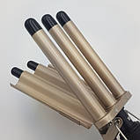 Плойка п'ять хвиль щипці для завивки волосся Gemei GM-2933, фото 3