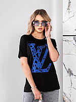 Жіноча стильна футболка з принтом тканина: котон Мод. 3533