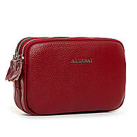 Клатч женский кожаный сумочка маленькая на молнии ALEX RAI BM 60061 bordo