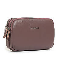 Клатч женский кожаный сумочка маленькая три отделения на молнии ALEX RAI BM 60061 purple
