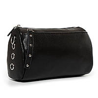Клатч жіночий шкіряний сумочка маленька боченя ALEX RAI BM 88083 black