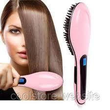 Електричний гребінець випрямляч Fast hair straightener HQT-906, Круглий гребінець для укладання.