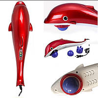 Вибромассажер инфракрасный ручной массажер для тела, рук и ног большой Дельфин Dolphin JT-889 Красный